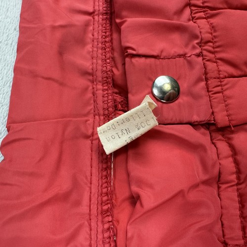 Vtg 50’/60’s Mens Red Nylon Down Trim Quilted Snow Hunting Pant Sz Med Ribbed - Picture 4 of 10