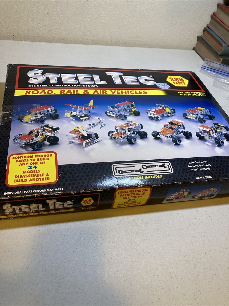 Remco Steel Tec 7024 Road, Rail Air Vehicle Construction Set 389  Pieces