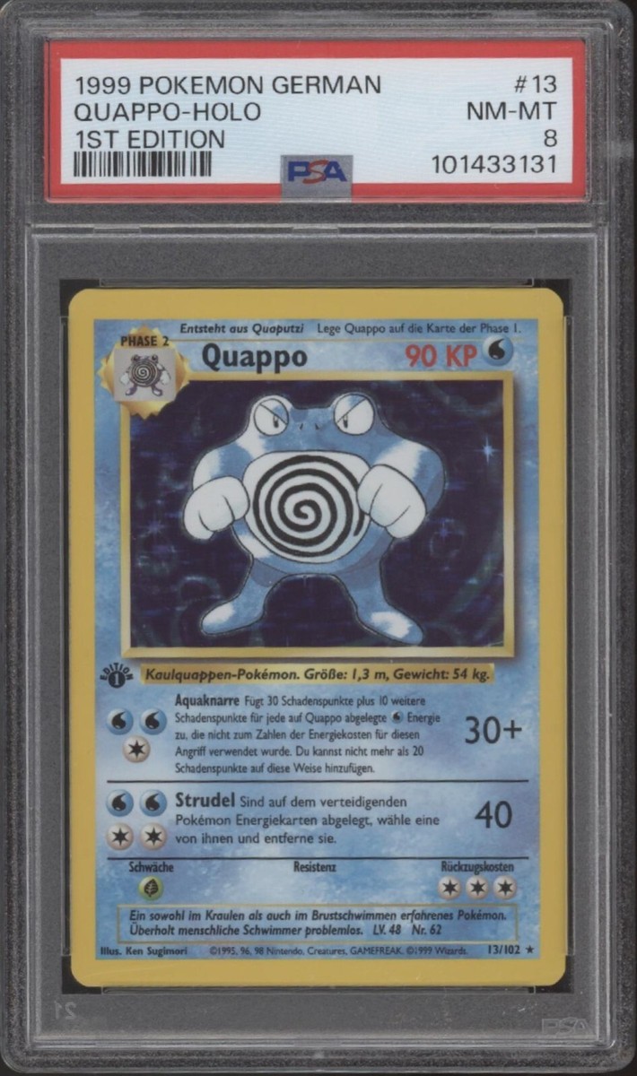 Poliwrath Pokemon Base Set Holo 1st Edition German #13 PSA 8 | eBay