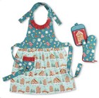 The Pioneer Woman Gingerbread Kitchen Apron Gift Set Oven Mitt Potholder 3-Piece