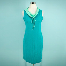 Kuhl Size Medium M Teal Aqua Blue Vega Reversible Cowl Neck Sleeveless Dress NEW