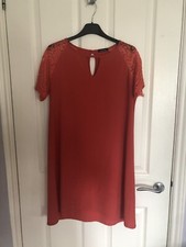 Boohoo Red Dress With Lace Sleeves