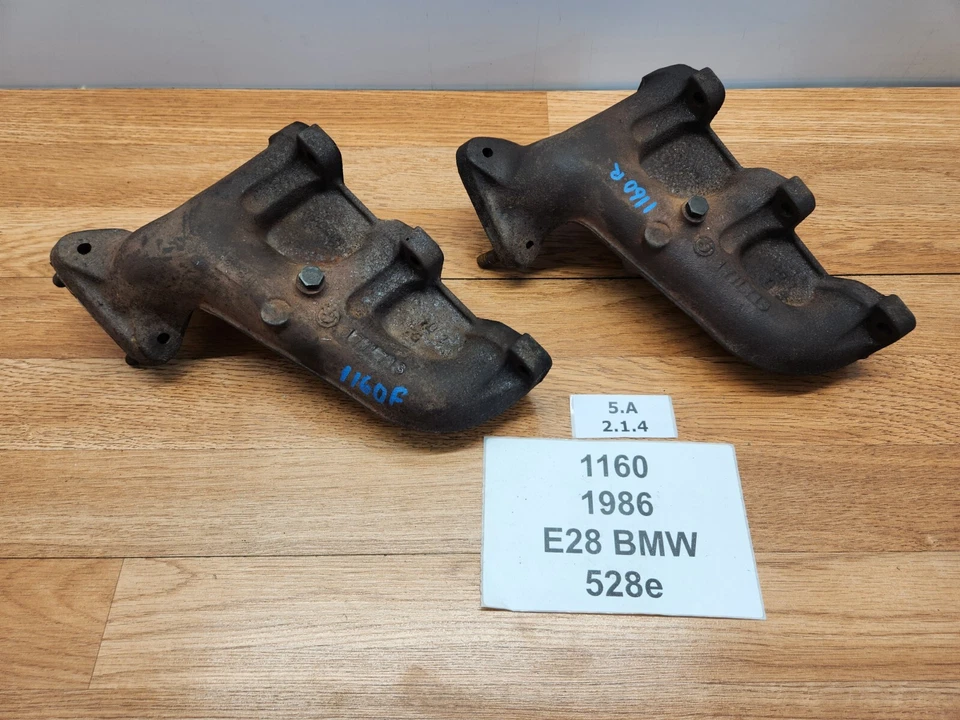 ✅ 1985-1988 OEM BMW E28 528e Motor M20 Conjunto de Pares de Coletor de Escape - Imagem 2 de 4