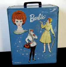 Vintage 1963 Barbie Doll Carrying Case Wardrobe Trunk Box 1960s Mattel EMPTY