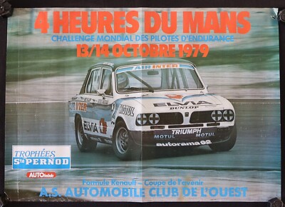 Original 24 Hours of MANS 1979 ACO Pernod Formula Renault Poster 1