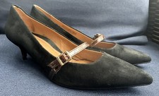 Vionic MINNIE TORTOISE Suede Women's Kit Minnie Tortoise Black Casual Heel Sz 9