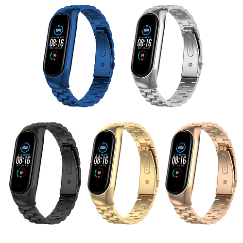 Correa de reloj de acero inoxidable de repuesto para Xiaomi Mi Band 3/4/5/6 - Imagen 12 de 17