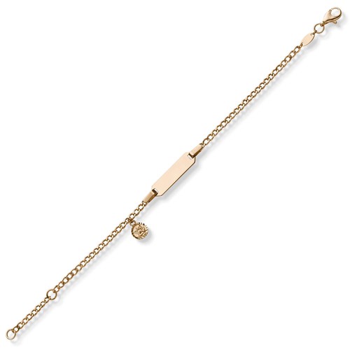 Bracciale con angelo custode, in oro rosa, misura regolabile fino