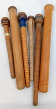Textile Mill Wood Spools Primitive Industrial Spindles Bobbins Yarn Set of 6