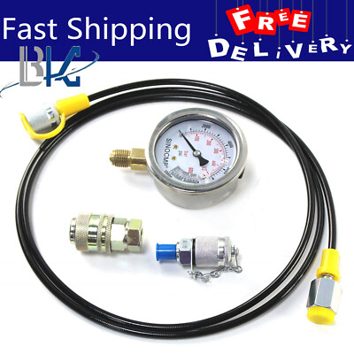 #ad Digital Hydraulic Pressure Test Coupling Kit Pressure Gauge Manometer Tester $51.68