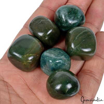 500 Cts/6 Pcs Natural Untreated Green Jasper Tumble Healing
