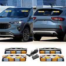 For Ford Explorer,Escape,Edge 4*16 LED Emergency Dash Strobe Lights Amber White