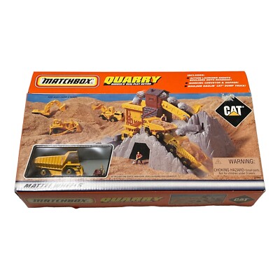 NEW 1997 MATTEL MATCHBOX QUARRY PLAYSET ACTION CAT Dump Truck