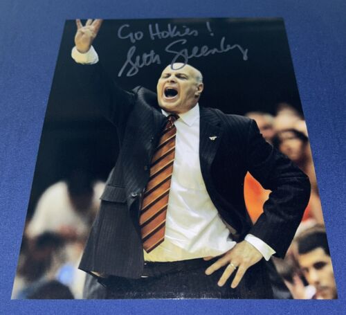 SETH GREENBERG SIGNED 8X10 PHOTO VIRGINIA TECH HOKIES VT BASKETBALL AUTOGRAPH - Picture 1 of 1