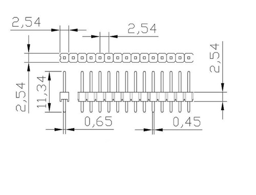 6 Colors 1x40pin 2.54mm Copper Needle Single Row Straight Male Pin Header Strip - Picture 6 of 6
