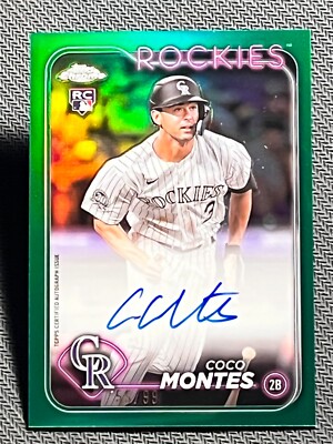2024 Topps Chrome GREEN REFRACTOR ROOKIE AUTO Coco Montes 55/99