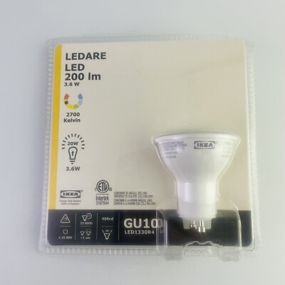 Ikea Ledare GU10 LED 200 lm 3.6 Watt 2700 Kelvin Lamp Bulb