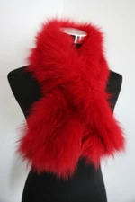 100% Real fox fur scarf /red fur neck wrap /cape /shawl 100*14 cm collar