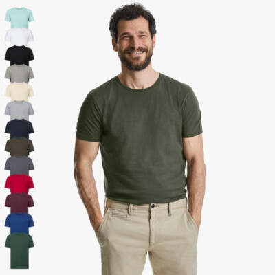 RUSSELL - Men's Pure Organic T Shirt Herren Tshirt Bio Baumwolle bis Gr. 3XL