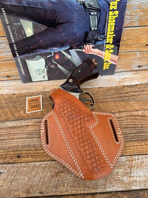 Tex Shoemaker Brown Basket Leather Holster For S&W K Ruger Speed