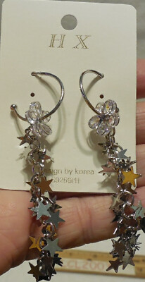 New Women Stars Flower design by korea Shiny Drop Dangle