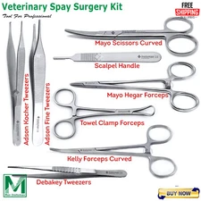Bitch Spay Pack Kit Set Surgical Veterinary Instruments German Grade CE