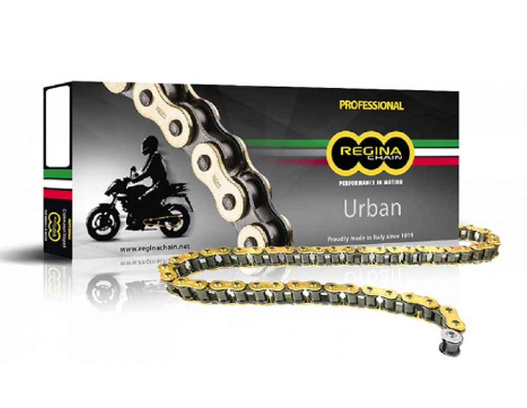 Chaîne 520RT 118 maillons or pour éliminer les bruits de transmission sur moto touring 250 ccm