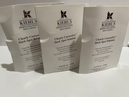 3 x solution de taches sombres clairement corrective de Kiehl's 0,14 oz/4 ml chacune, total 12 ml - Photo 1/2