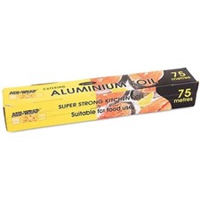 KITCHEN TIN FOIL ALUMINIUM ROLL CATERING WRAPPING CHICKEN STRONG 450mm X 75m