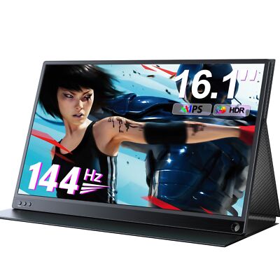 UPERFECT 144Hz Gaming Monitor 16.1'' 1920x1080 Portable Monitor PC Screen 300nits