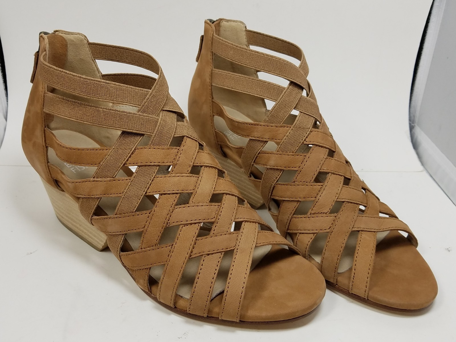 Sz 9.5 NEW EILEEN FISHER FISHER FISHER Oodle Sandals camel Crisscross Nubuck Leather Heel ff8a2d Sz 9.5 NEW EILEEN FISHER FISHER FISHER Oodle Sandals camel Crisscross Nubuck Leather Heel ff8a2d
