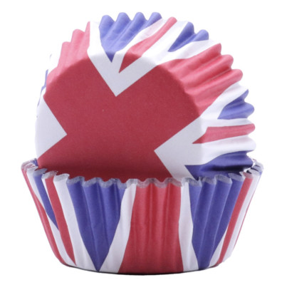 Bakery Direct Coronation Union Jack Flagge Tulpe gekräuselt & Mini Muffinförmchen/Wraps