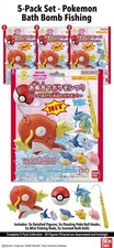 Bandai Pokemon Bath Bomb Fishing Game 5-Pack Set Water Pokemon Figure Surprise