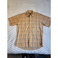 Scott Barber Plaid Button Up Short Sleeve Casual Shirt XL