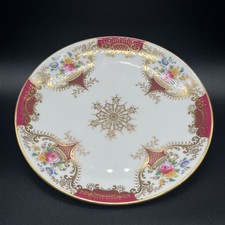 Cauldon England antiker Teller burgund gold floral vergoldet um 1905 Weihnachtstisch