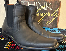 Ferro Aldo Men’s Black Leather Slip-On Chelsea Ankle Boots Square Toe 11