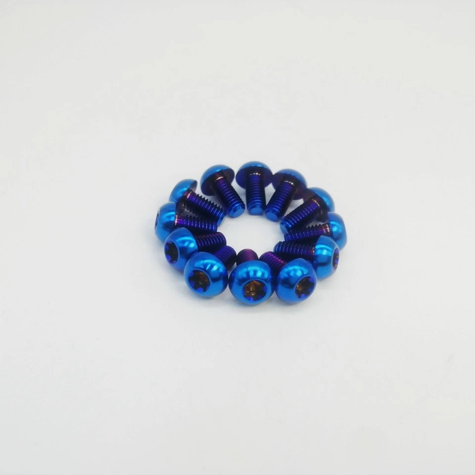 12 nuevos pernos de bicicleta azul quemado súper ligeros para freno de disco de rotor Torx T25 M5x10 mm   Foto 2 de 4