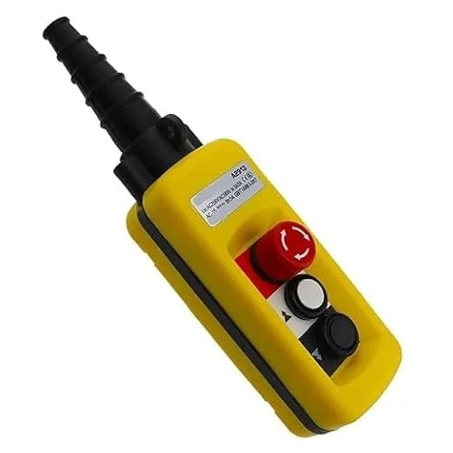 2-Pack Push Button Switch Lifting Pendant Controller with Emergency Stop Foto 2 de 4