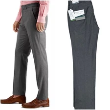 Perry Ellis Portfolio Men 30/30 Slim Fit Dress Pant Easy Care Alloy NWT NEW