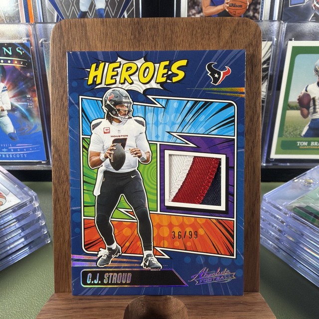 2025 Absolute Heroes Memorabilia C.J. Stroud Texans AHM-CSD Gold 3 Color # /99