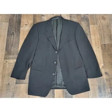 Ermenegildo Zegna Suit Sport Jacket Mens 46 Black Soft Wool Blazer 3 Button