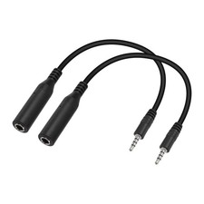 1/4" Mono To 1/8" Stereo Cable 2 Pack 6.35mm Mono Ts Female To 3.5mm Trrs Ma...