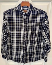 St Johns Bay Męska bawełna LS Button Up Czarna Biała Krata Flanelowa Sukienka Koszula M