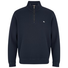 Burberry Men's Cotton Quarter Zip Pullover Sweatshirt Navy Blue XL