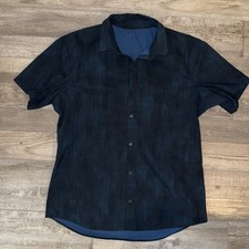Blue Lululemon Casual Short Sleeve Polo Shirt Live in Practice Men's
