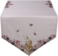 Clayre & Eef HBU65 TischläUfer Rosa, Beige 50X160 Cm