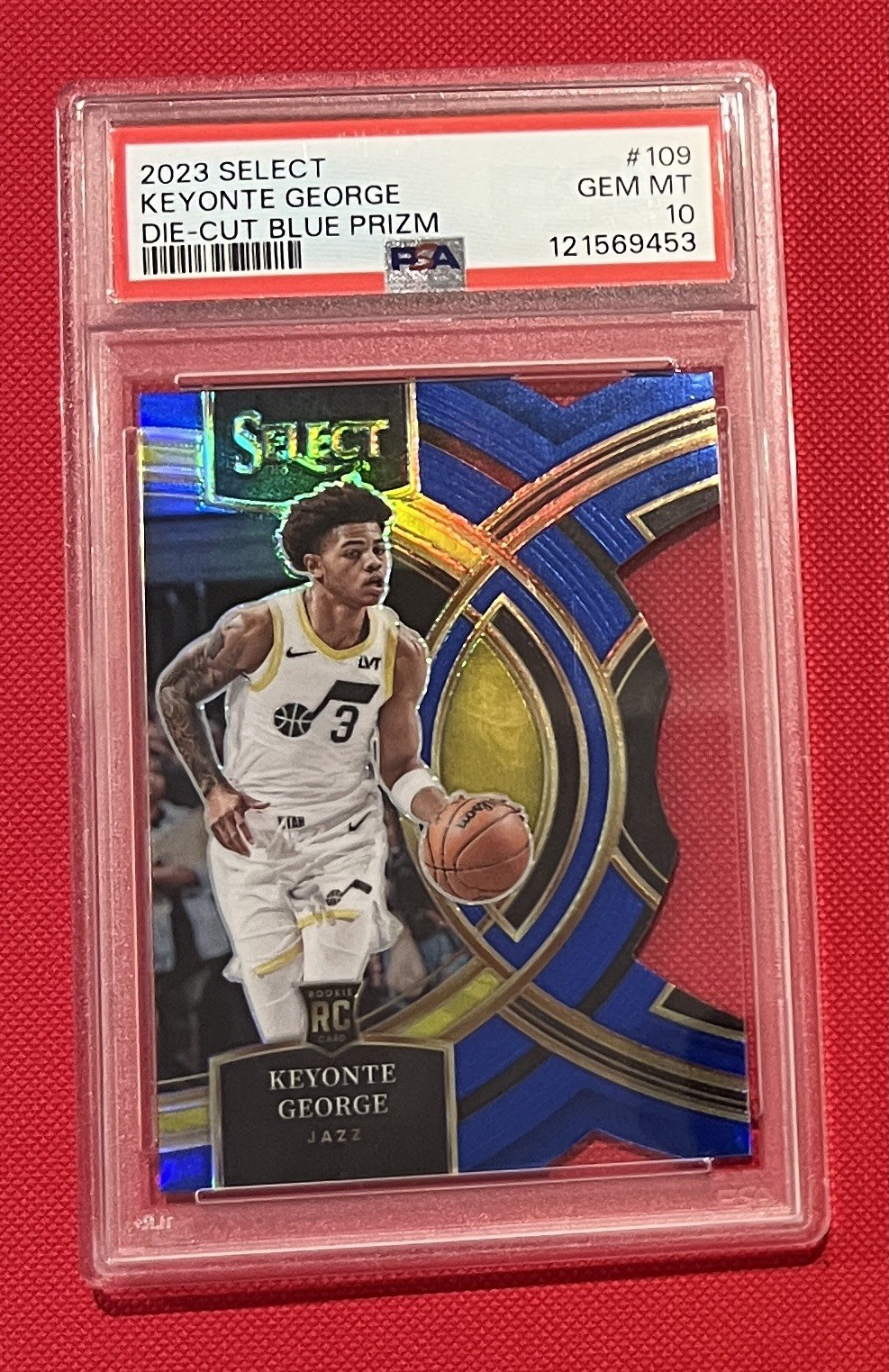 2023 Select - Premier Level Keyonte George Blue Prizm Die-Cut /249 PSA 10 Pop 18