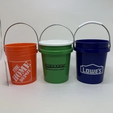 Mini Bucket Home Depot, Lowe’s, Menards Set Of 3 - Ornaments, Gift Cards, Gifts