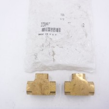 2 Pack Parker Hannifin 1/2" Extruded Brass Female Tee Fitting 10847