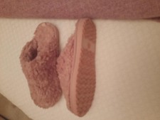 F & F Tesco size 5/6 fluffy pink mule slippers, worn once